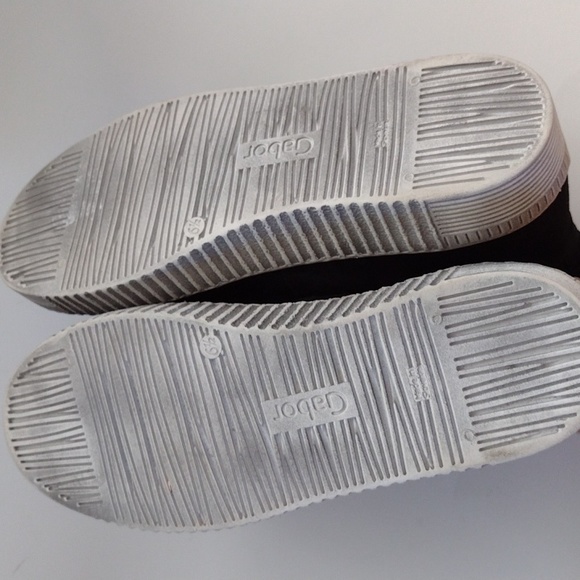 Gabor Suede Black Ankle Booties Sneakers Side Zipper Women's Size 9 Casual Fall - Picture 6 of 13